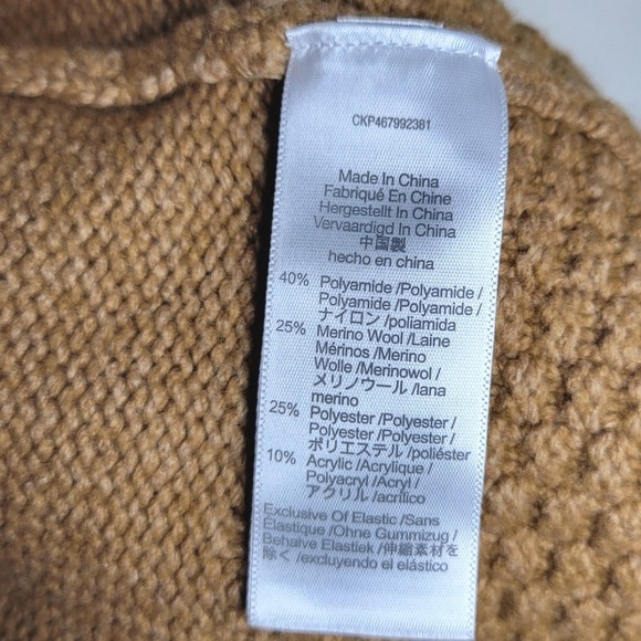 Madewell Merino Wool Blend Turtleneck Sweater Sadler Style Size Small Camel - Picture 6 of 12